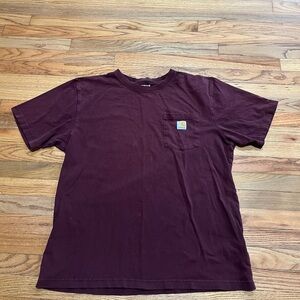 Carhartt Men's Burgundy Short Sleeve T-Shirt Size Large